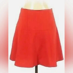 Red Textured A‎ Line Skirt - Flared Mini Skater Party Cocktail XL NWT